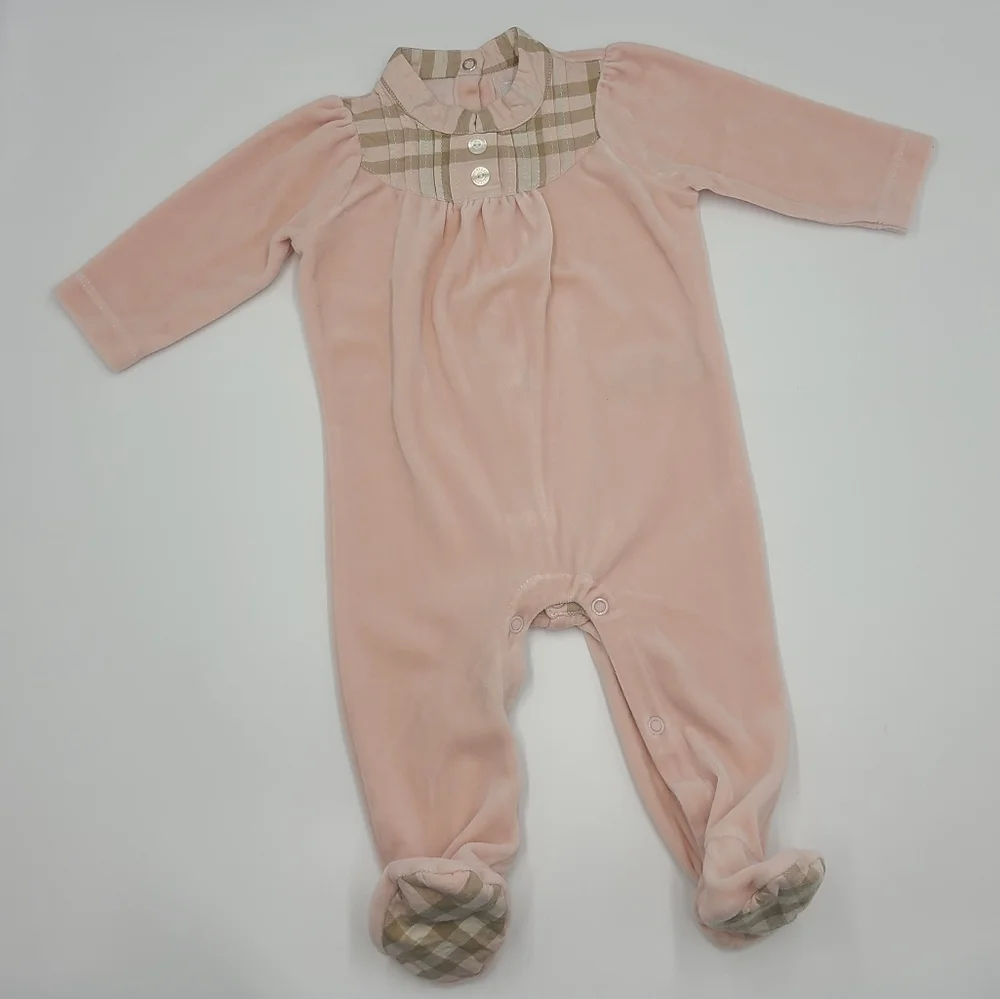 Burberry baby girl velour sleeper size 6 months